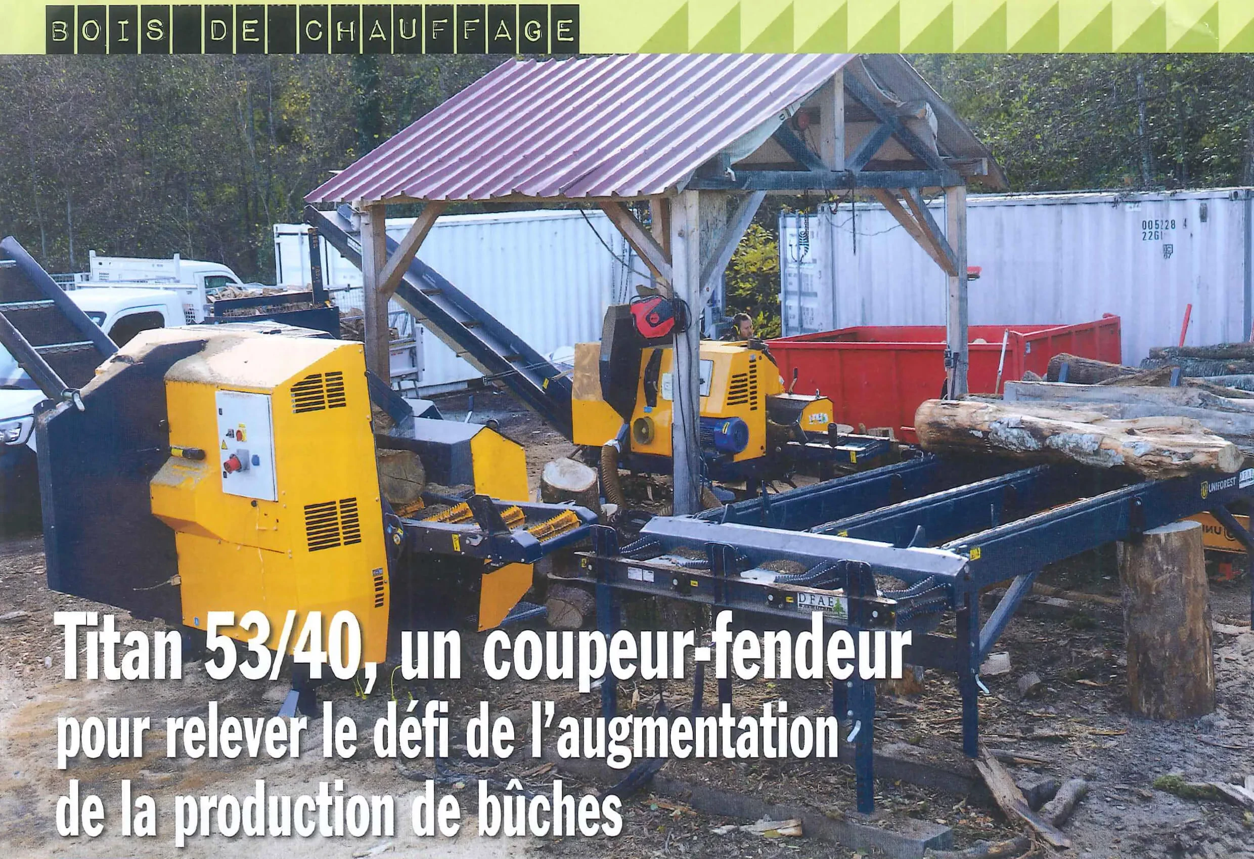 Article about Titan 53/40 Premium in Mecanisation Forestrie Magazine